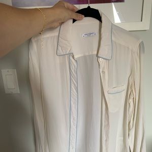 Equipment button down blouse - White w light blue